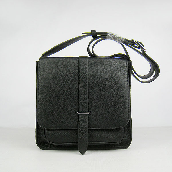 7A Hermes Handbag Hermes Togo Leather Messenger Bag Black h2811 Replica